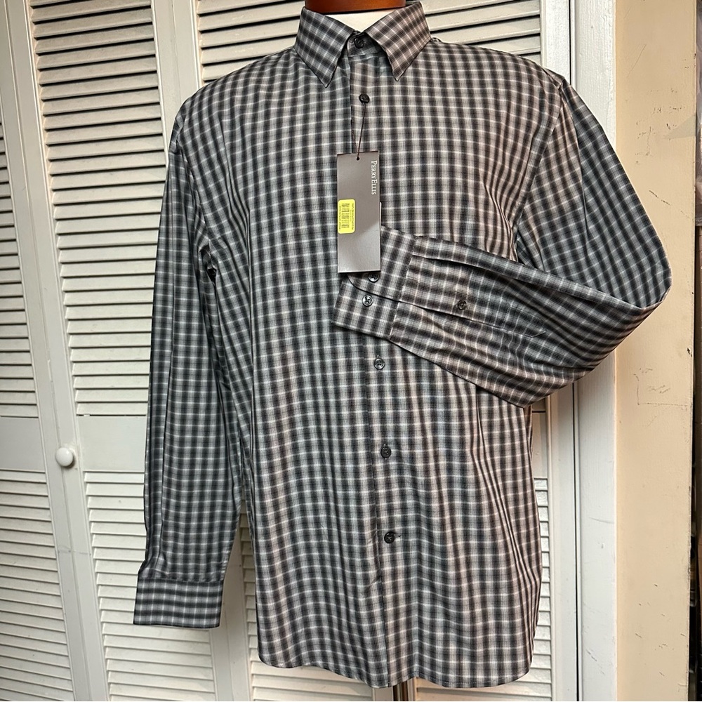 NWTs PERRY ELLIS Size LARGE Long Sleeve Dress Shirt
